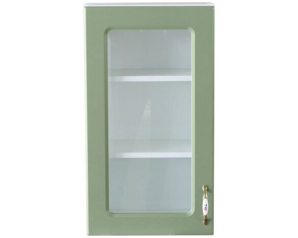 Corp superior 40 vitrina cu 1 usa Zebra MDF verde drept