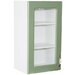 Corp superior 40 vitrina cu 1 usa Zebra MDF verde drept